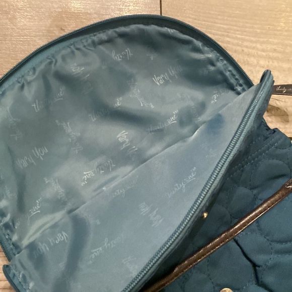 THIRTY-ONE Quilted Backpack Hunter Green w/ Removable Straps & Brown Trim - Picture 3 of 11